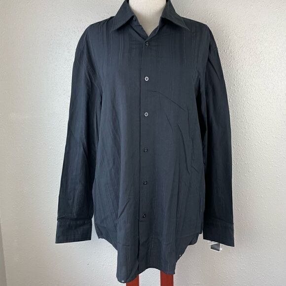 NWT Black Button Down Dress Shirt Size XL - Picture 1 of 6